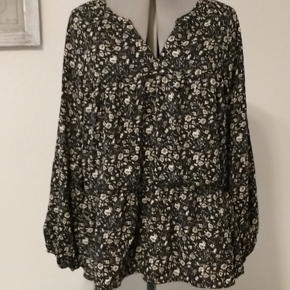 Cotton Bleu Floral Blouse